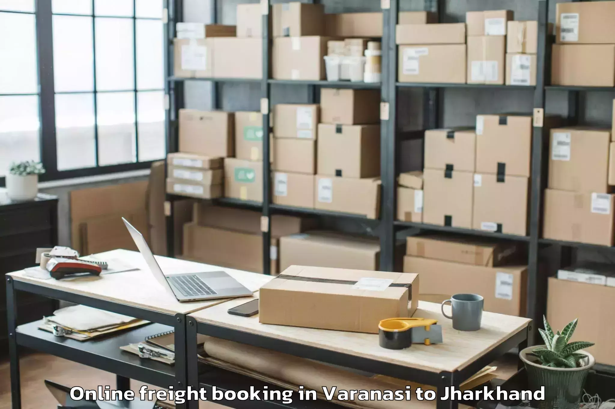 Professional Varanasi to Bisrampur Online Freight Booking